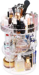 360-Degree Acrylic Rotating Makeup Organizer